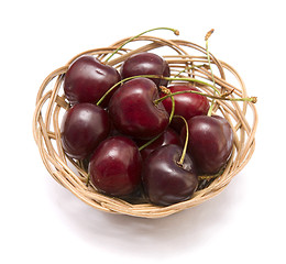 Image showing cherries in basket