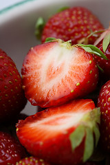 Image showing Fresh strawberries in a bowl.