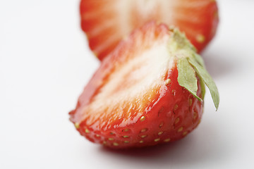 Image showing Extreme close-up of a fresh strawberry.