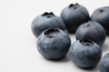 Image showing Extreme close-up of fresh blueberries.