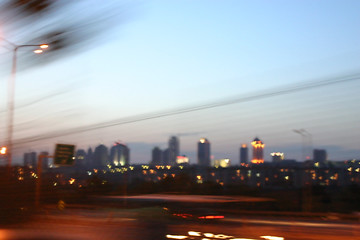 Image showing Downtown Istanbul at Night - Blurry