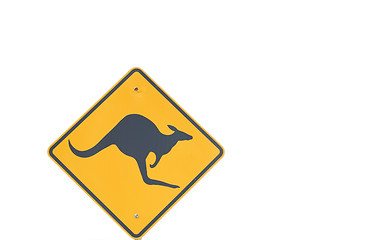 Image showing Kangaroo warning road sign.