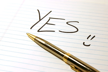 Image showing YES - Notepad & Pen