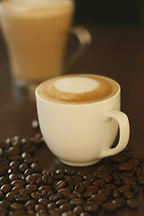 Image showing Delicious piccolo latte in small cup.