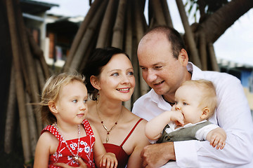 Image showing Family enjoying themselves in an outdoor nature setting.