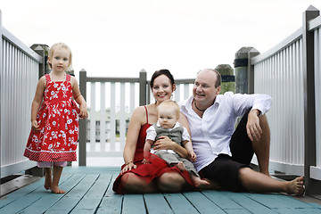 Image showing Family enjoying themselves in an outdoor nature setting.