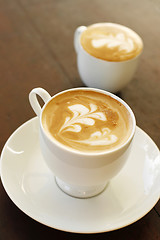 Image showing Two delicious lattes in cups.