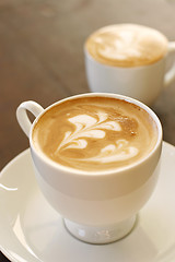 Image showing Two delicious lattes in cups.