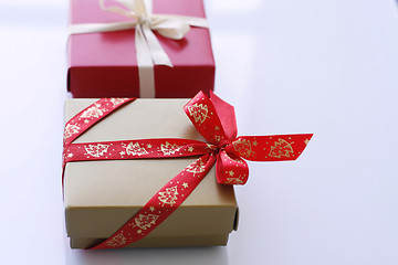 Image showing Christmas gifts on a light surface.