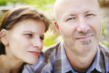 Image showing Couple in love together outdoors.