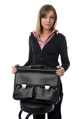 Image showing business woman with briefcase