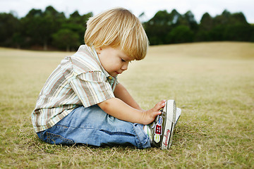 Image showing Little boy in a park.