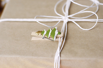 Image showing Simply wrapped Christmas gift.