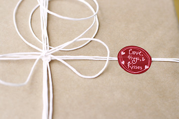 Image showing Simply wrapped gift for Christmas or Valentine’s day.