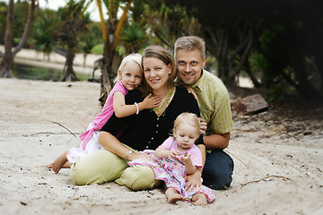 Image showing Family enjoying themselves in an outdoor nature setting.