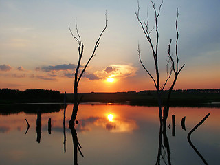 Image showing The tired sun