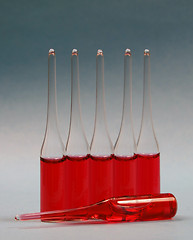 Image showing Ampoules with a red liquid