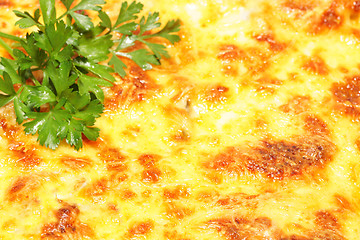 Image showing Grilled cheese topping with parsley - tasty background