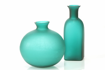 Image showing Green vases