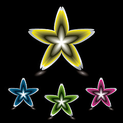 Image showing star flower icon black
