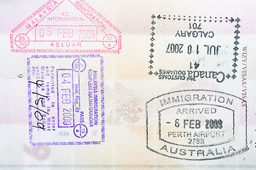 Image showing Passport stamps