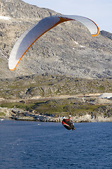 Image showing Paraglider over the ocean