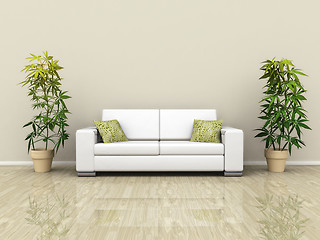 Image showing Sofa with plants