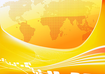 Image showing orange world map background 