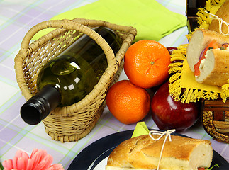 Image showing Wine And Picnic