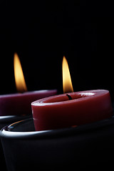 Image showing Candles in the dark.