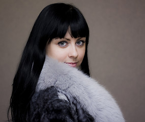 Image showing beutiful woman in fur