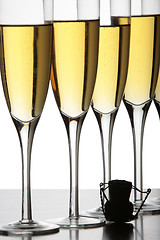 Image showing Champagne Glasses and Cork