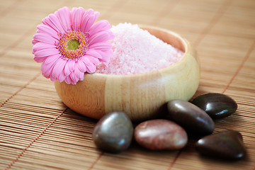 Image showing pink bath salt