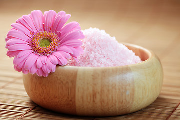 Image showing pink bath salt