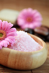 Image showing pink bath salt