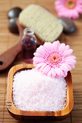 Image showing pink bath salt