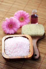 Image showing pink bath salt