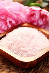 Image showing pink bath salt