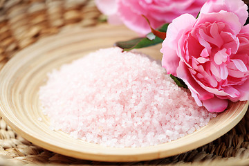 Image showing pink bath salt