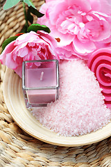 Image showing pink bath salt