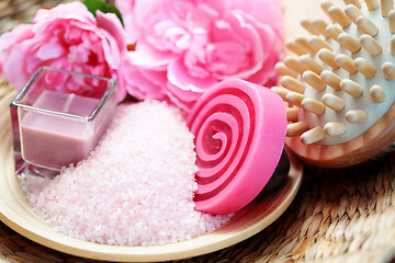 Image showing pink bath salt