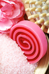 Image showing pink bath salt