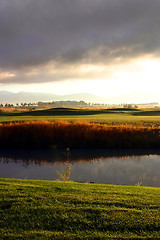 Image showing Sunrise over the Golf Course