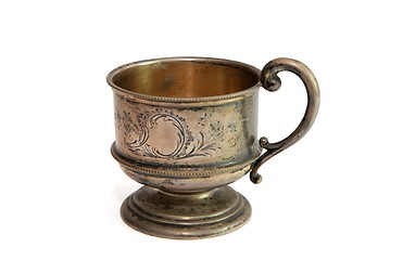 Image showing Vintage silver cup isolated