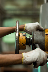 Image showing Controls of old drilling machine