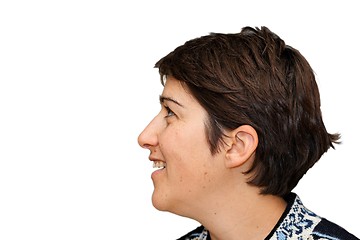 Image showing Smiling woman profile isolated