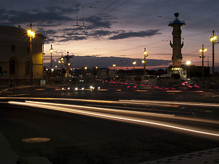 Image showing St. Petersburg trafifc at night