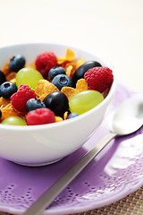 Image showing corn flakes with fruits