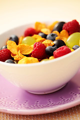 Image showing corn flakes with fruits