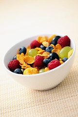 Image showing corn flakes with fruits